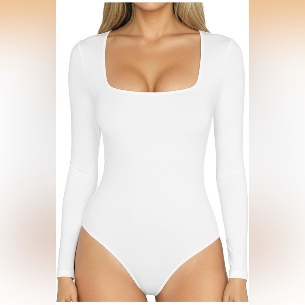 NWT Long Sleeve Square Neck Body Suit Small